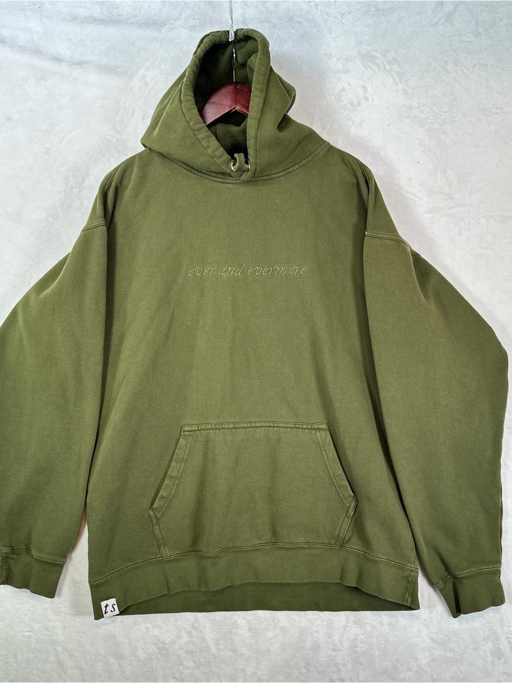 Taylor Swift Hoodie Mens L Green Ever and Evermore Pullover Sweatshirt
